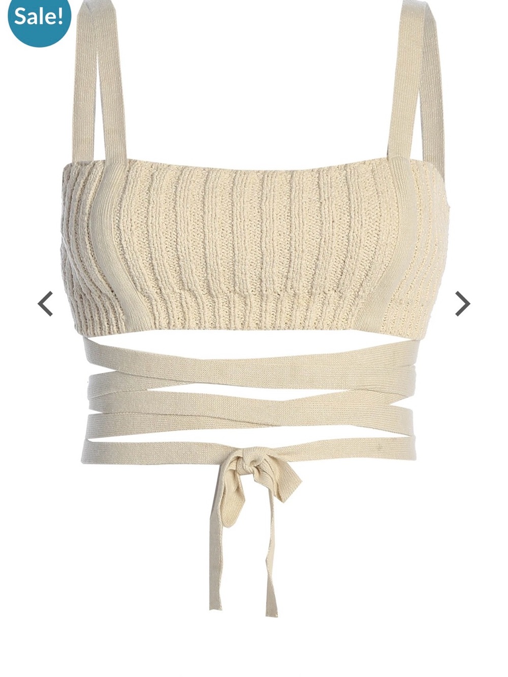 Jluxlabel Low Tide Crochet Top Cream Crop Top